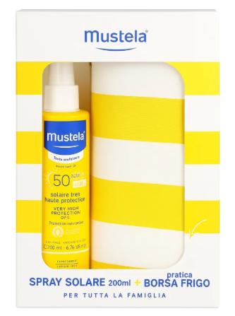 MUSTELA KIT BORSA FRIGO + LATTE SOLARE SPRAY BIMBI SPF50 200ML